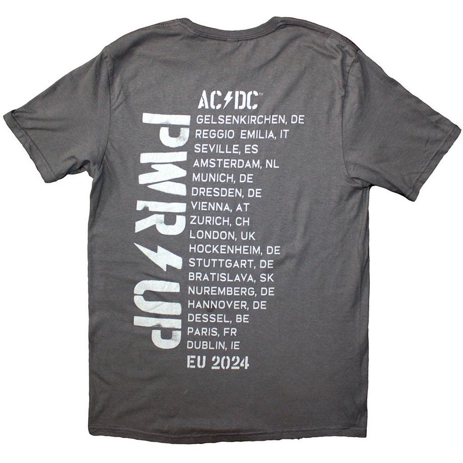 AC/DC ACDC PWRUP EU Tour '24 T-Shirt Rückseitiger Aufdruck  
