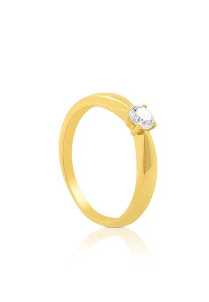 MUAU Schmuck  Bague Solitaire Diamant 0.30ct. or jaune 750 