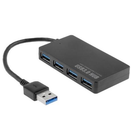 eStore  Concentrateur USB 3.0 avec 4 ports USB (haut débit) - Jusqu'à 5 Gbit/s 