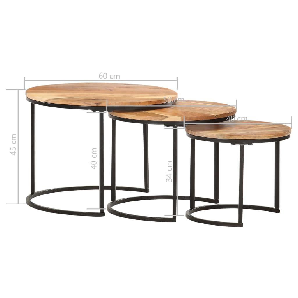 VidaXL Table gigogne bois d'acacia  