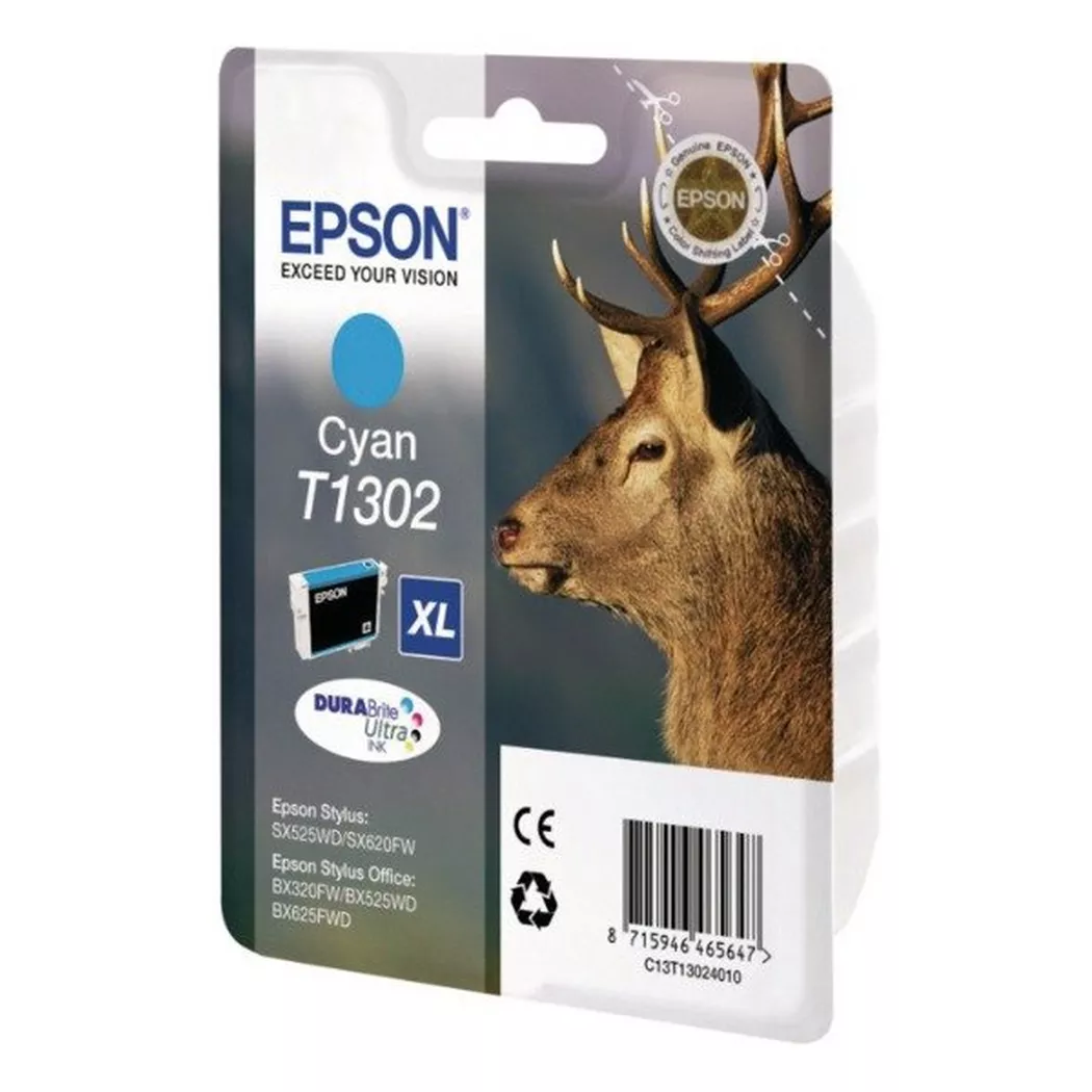 Epson – Tintenpatrone cyan T130240 Stylus SX525WD 10.1ml, Cyan-Blau, One Size