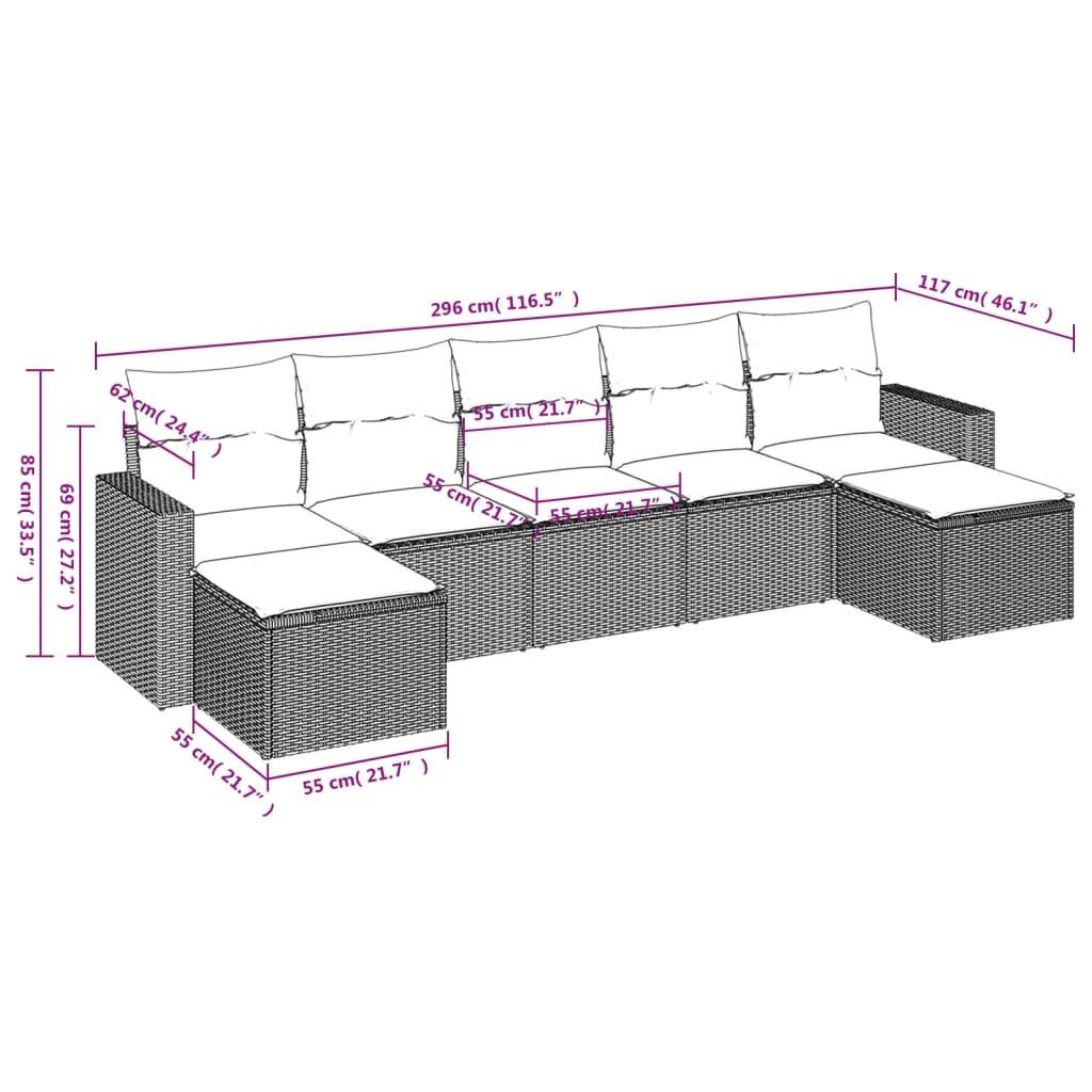 VidaXL set divano da giardino Polirattan  