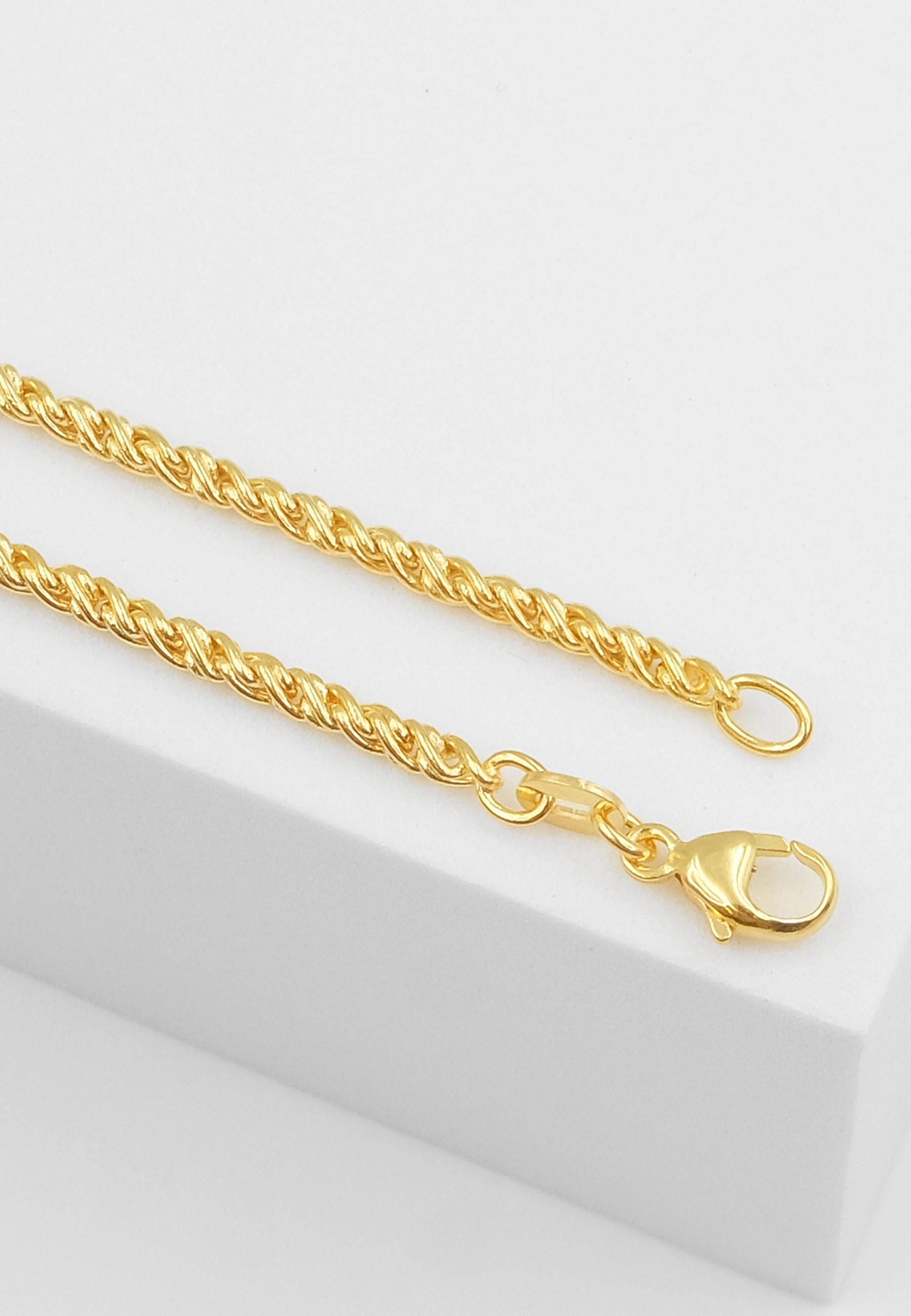 MUAU Schmuck  Collier double forçat or jaune 750, 2.3mm, 50cm 