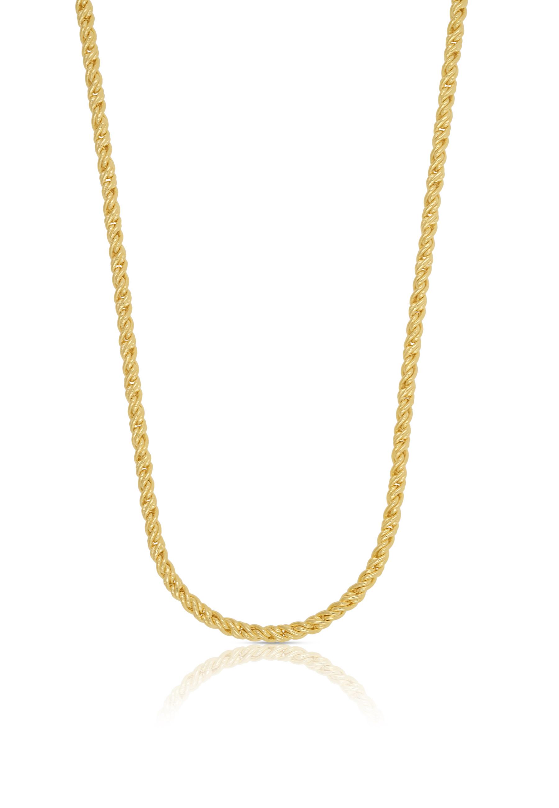 MUAU Schmuck  Collier double forçat or jaune 750, 2.3mm, 50cm 