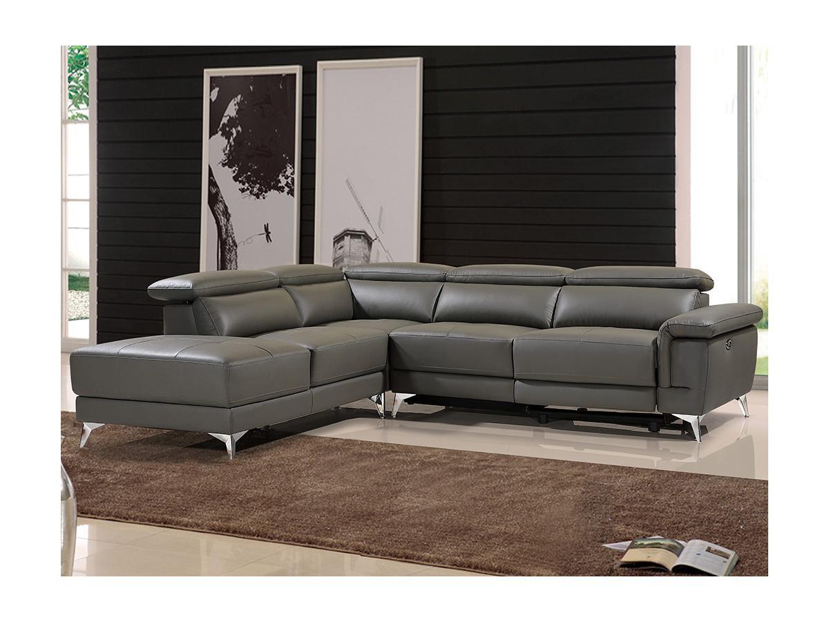 LINEA SOFA Canapé d'angle relax électrique en cuir PASCALINE Angle gauche  