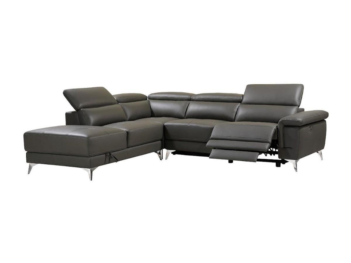 LINEA SOFA Canapé d'angle relax électrique en cuir PASCALINE Angle gauche  