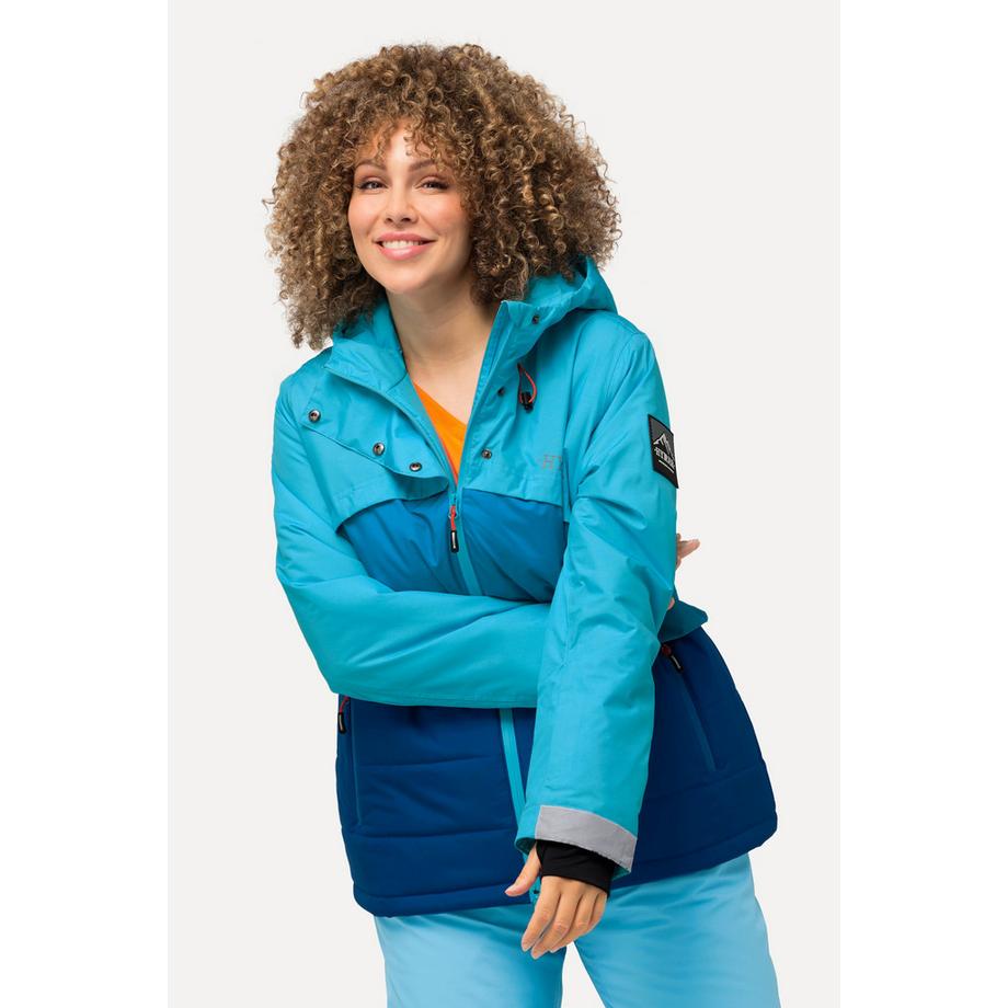 Ulla Popken HYPRAR Veste fonctionnelle imperméable fermeture à glissière à double sens jupe pare-neige  