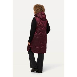 Ulla Popken  Long gilet matelassé HYPRAR, fermeture éclair à double curseur, matière imperméable 