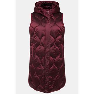 Ulla Popken  Long gilet matelassé HYPRAR, fermeture éclair à double curseur, matière imperméable 