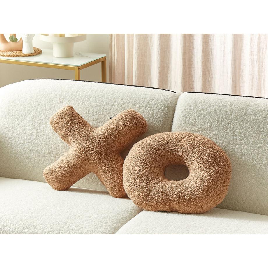 Beliani Lot de 2 coussins décoratifs en Bouclé Moderne HESPERIS  