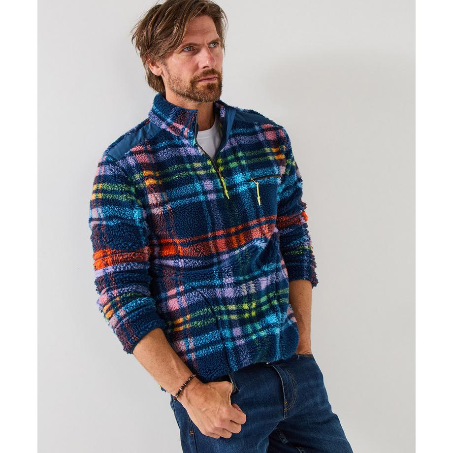 Joe Browns Fleece-Oberteil Karomuster Trichterkragen  