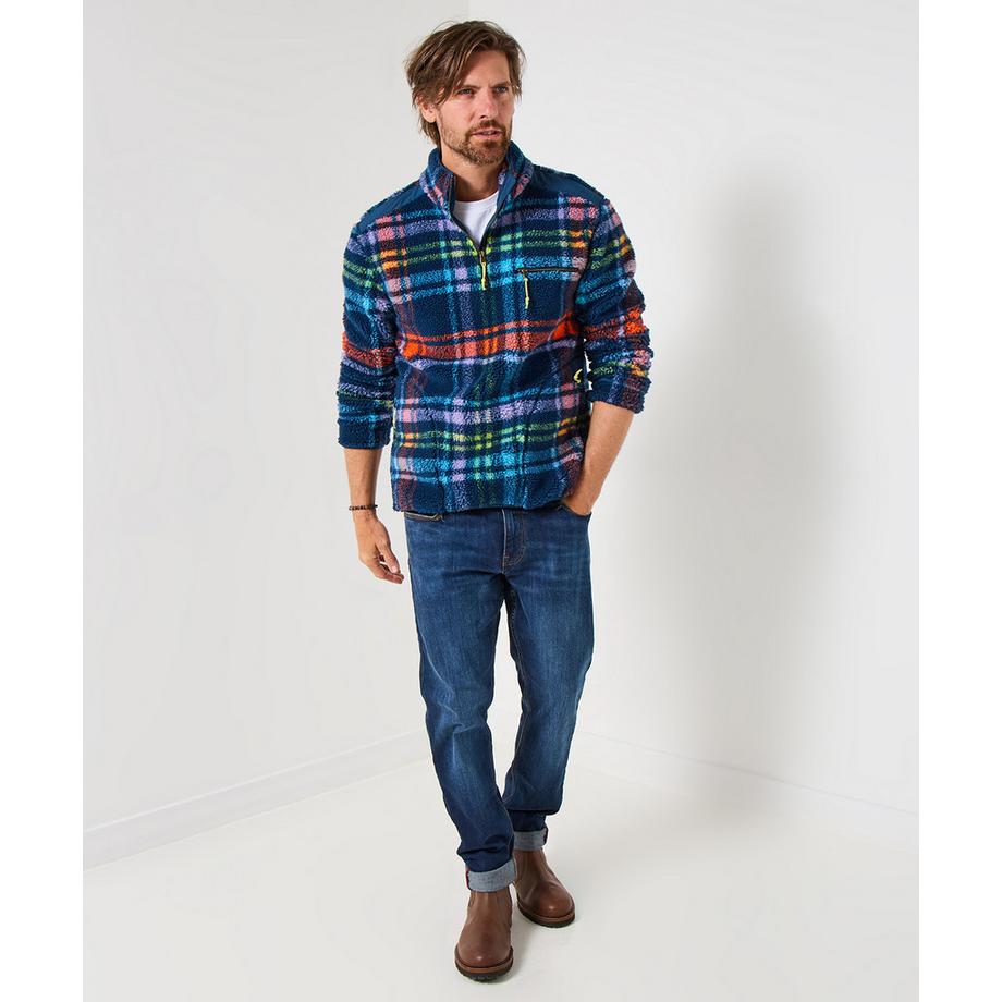 Joe Browns Fleece-Oberteil Karomuster Trichterkragen  