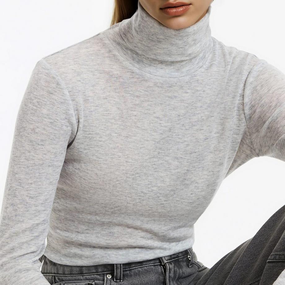 La Redoute Collections Rollkragen T-Shirt Lyocell Mischung  