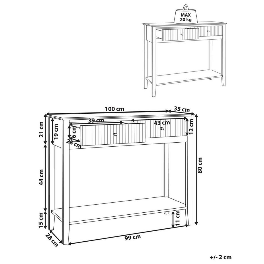 Beliani Konsolentisch aus MDF-Platte Retro ASSISI  