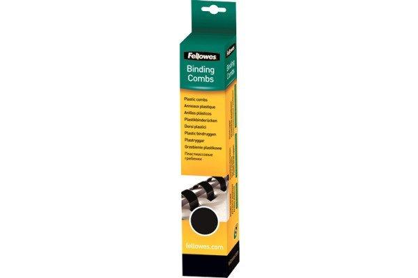 Fellowes  FELLOWES Plastikbinderücken 12.5 mm 5331502 schwarz, rund 25 Stück 