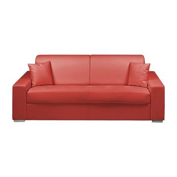 Schlafsofa 4Sitzer Kunstleder Liegefläche mit Lattenrost mit breiten LattenMatratze EMIR