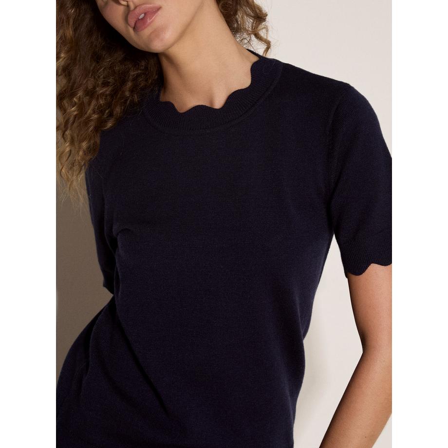 APRICOT T-shirt en maille festonnée  