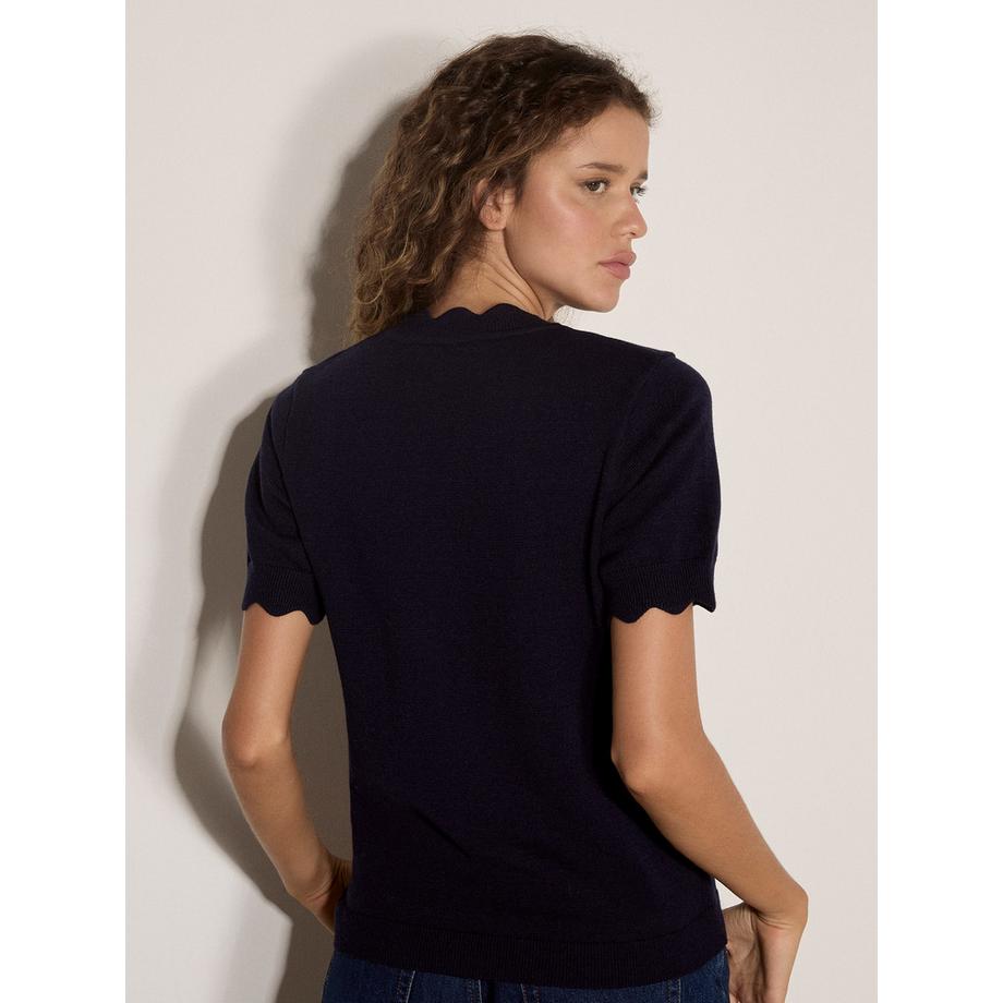 APRICOT T-shirt en maille festonnée  