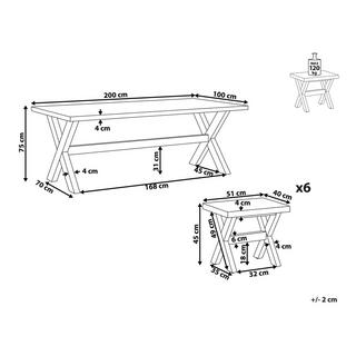 Beliani Ensemble de jardin en Fibre-ciment Industriel OLBIA  