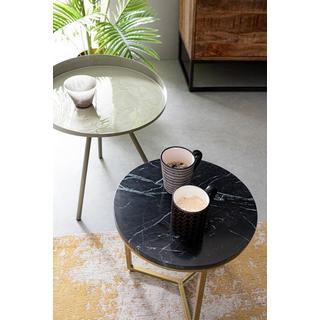 mutoni Table d'appoint Prescott noire ronde 37  