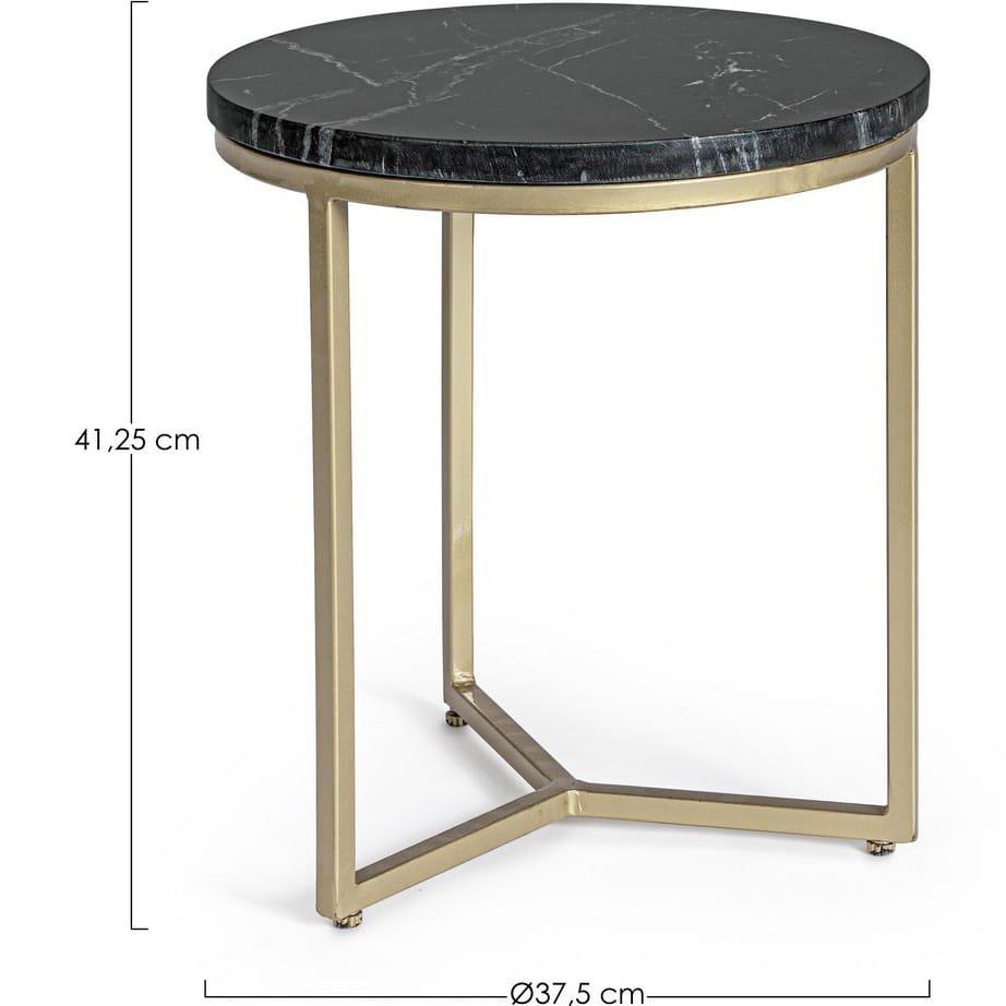 mutoni Table d'appoint Prescott noire ronde 37  