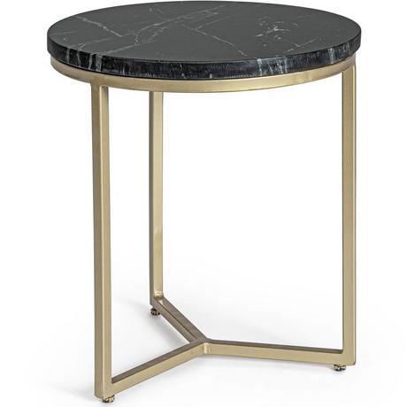 mutoni Table d'appoint Prescott noire ronde 37  