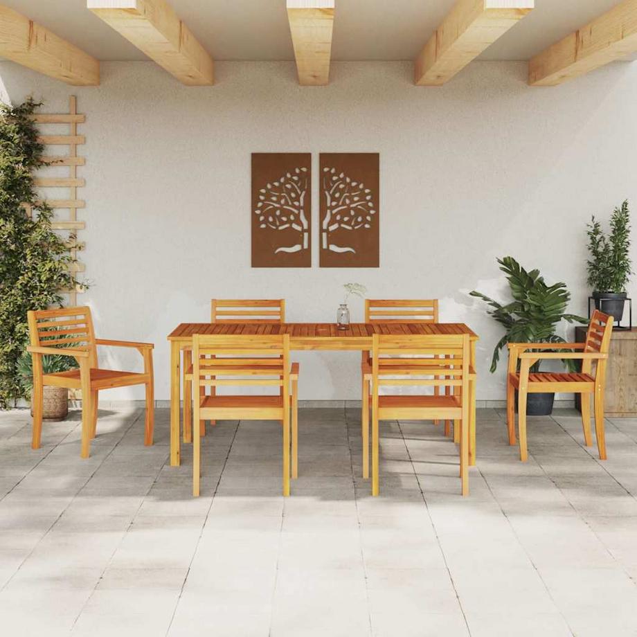 VidaXL Ensemble de salle à manger de jardin bois d'acacia massif  