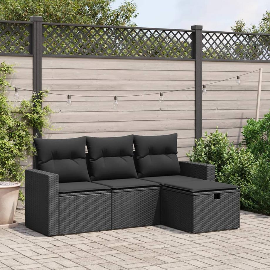 VidaXL set divano da giardino Polirattan  
