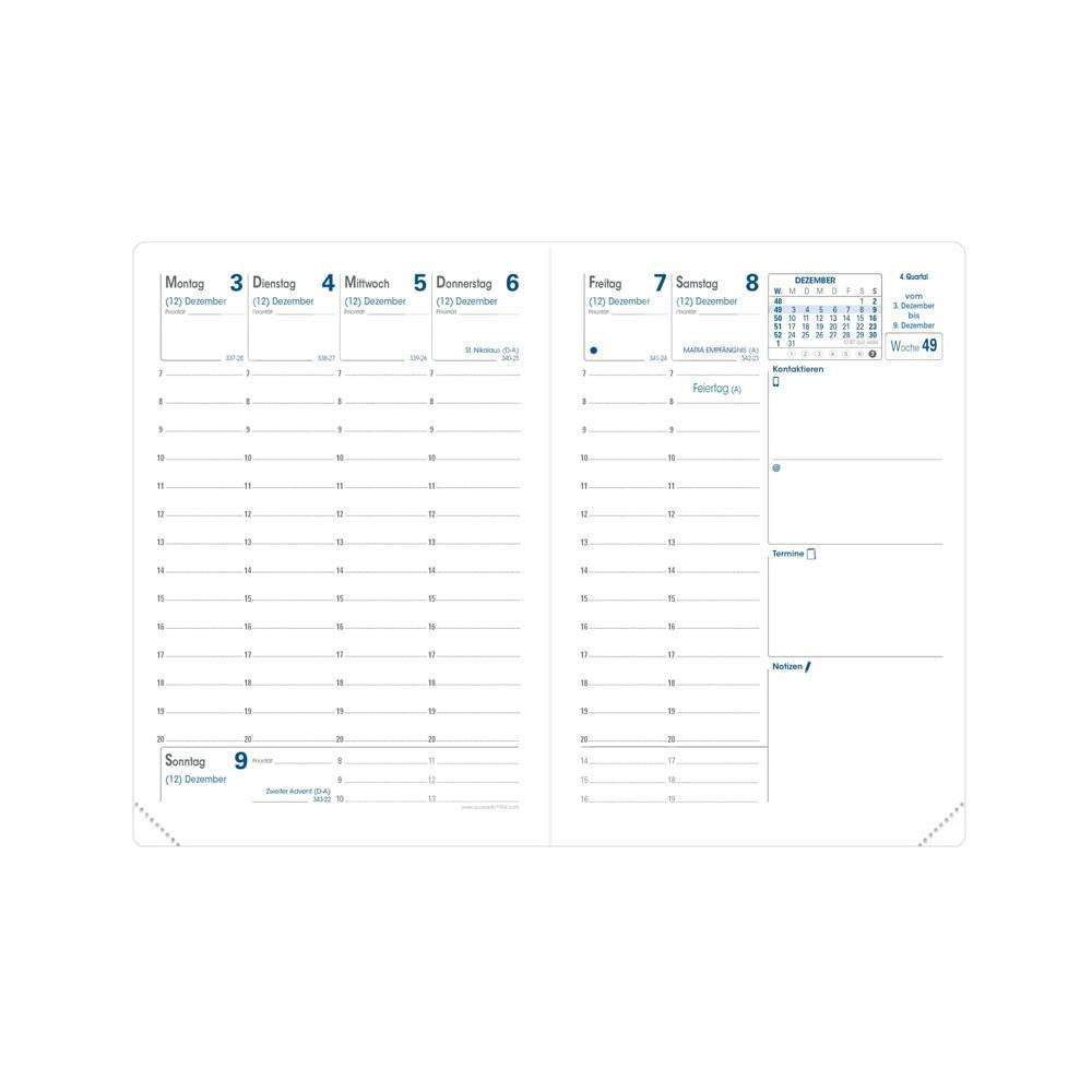 QUO-VADIS Quo Vadis - Einlagen Terminkalender - 2025 - Tour - Die Woche Planning - Deutsch - Dez/Dez - 9x12,5 cm - Clairefontaine-Papier Weiß - Hergestellt in Frankreich  