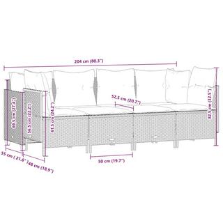 VidaXL Ensemble de canapés de jardin rotin synthétique  