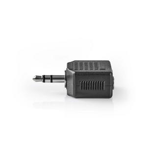 Nedis  Stereo Audio Adapter | 3,5 mm Hane | 2x 3,5 mm, Hona | Nickelplatten | Rak | ABS | Svart | 1 St. | Schloss 