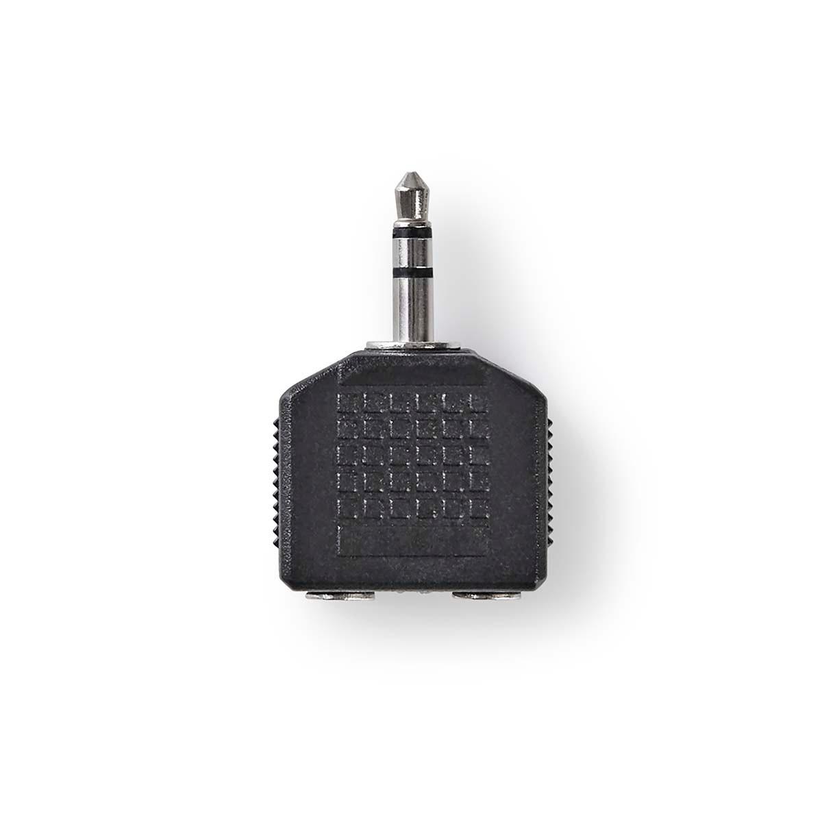 Nedis  Stereo Audio Adapter | 3,5 mm Hane | 2x 3,5 mm, Hona | Nickelplatten | Rak | ABS | Svart | 1 St. | Schloss 