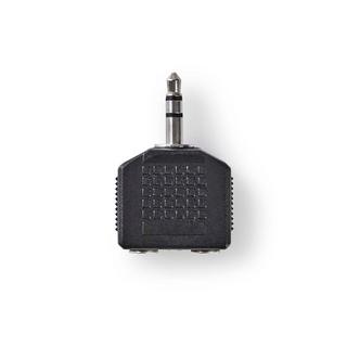 Nedis  Stereo Audio Adapter | 3,5 mm Hane | 2x 3,5 mm, Hona | Nickelplatten | Rak | ABS | Svart | 1 St. | Schloss 