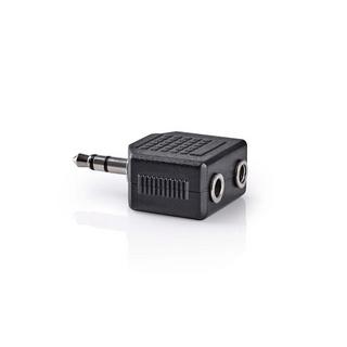 Nedis  Stereo Audio Adapter | 3,5 mm Hane | 2x 3,5 mm, Hona | Nickelplatten | Rak | ABS | Svart | 1 St. | Schloss 
