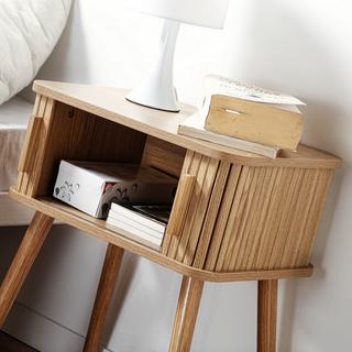 Calicosy Nachttisch mit Eichenmuster 2 Schiebetüren H59 cm - Ernest  