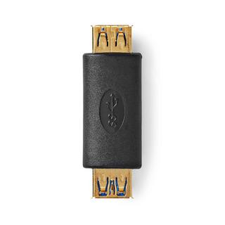Nedis  USB-A Adapter | USB 3.2 Gen 1 | USB-A Buchse | USB-A Buchse | 5 Gbps | Rund | Vergoldet | Anthrazit | Box 