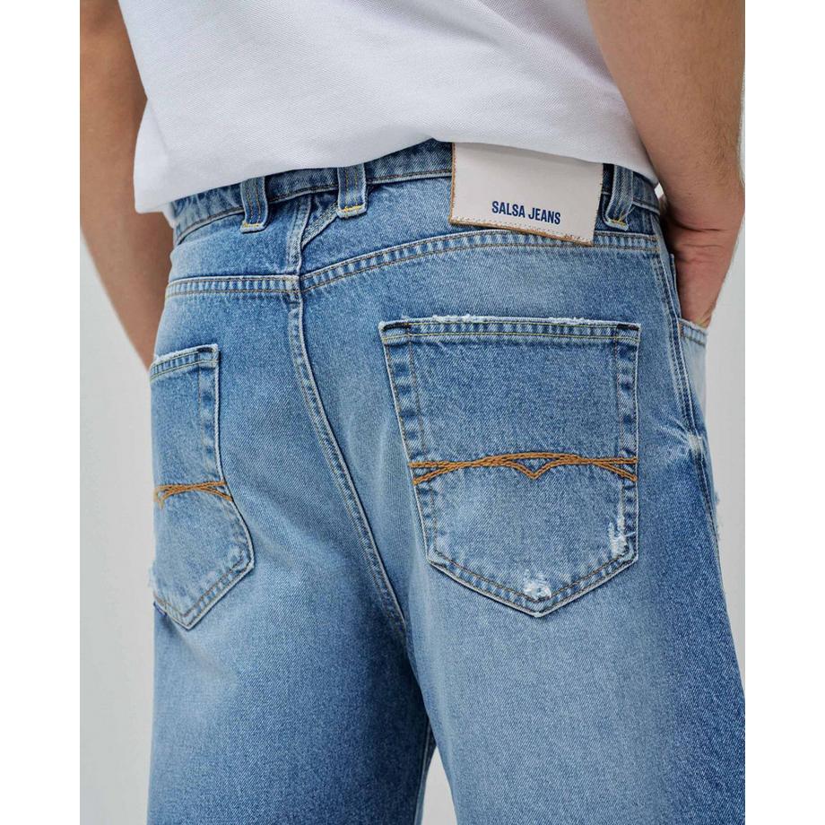 Salsa Short in denim Destroyed Loose Fit  