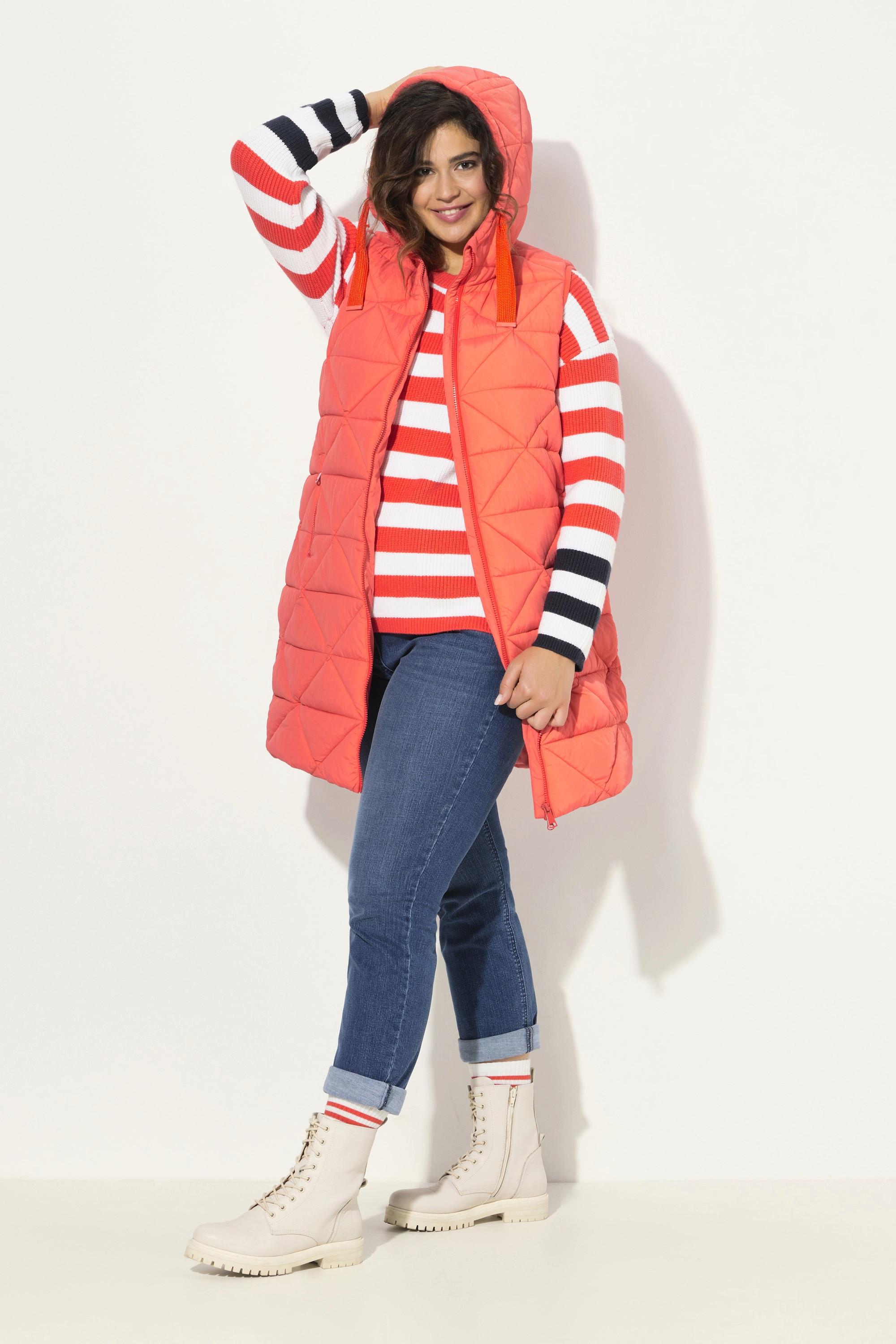 Ulla Popken Longue Veste Matelassée Coupe A Capuche  