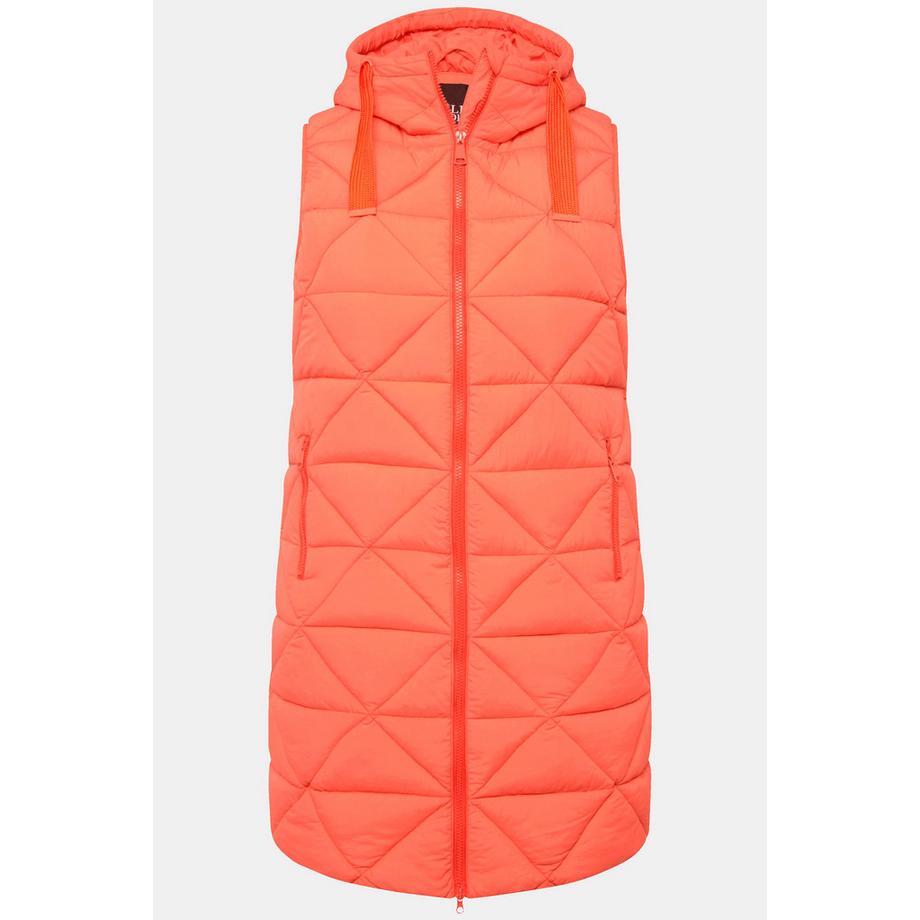 Ulla Popken Long Steppweste A-Linie Kapuze  