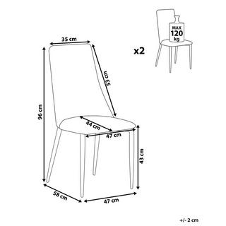 Beliani Esszimmerstuhl aus Samtstoff Modern CLAYTON  