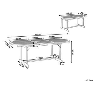 Beliani Tavolo da pranzo allungabile da giardino en Legno d'acacia Classico MAUI  