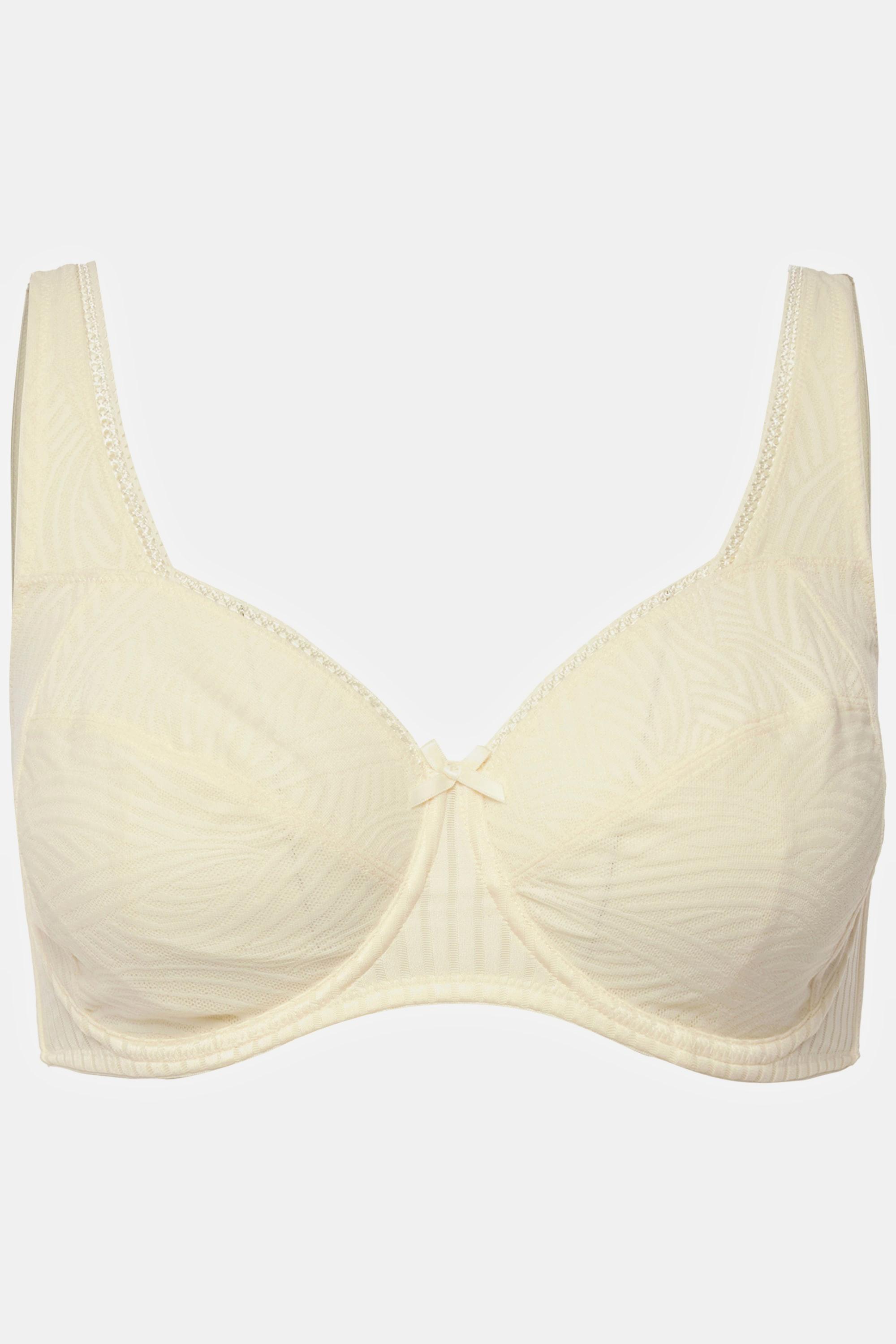 Ulla Popken  Reggiseno con ferretto, jersey a costine, pizzo e coppe morbide, coppa C-D 