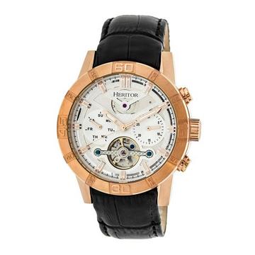 Montre semi-squelette Heritor Automatic Hannibal avec bracelet en cuir