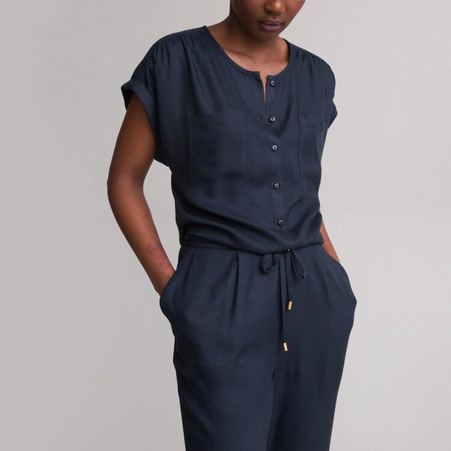 La Redoute Collections Tuta corta abbottonata a maniche corte  