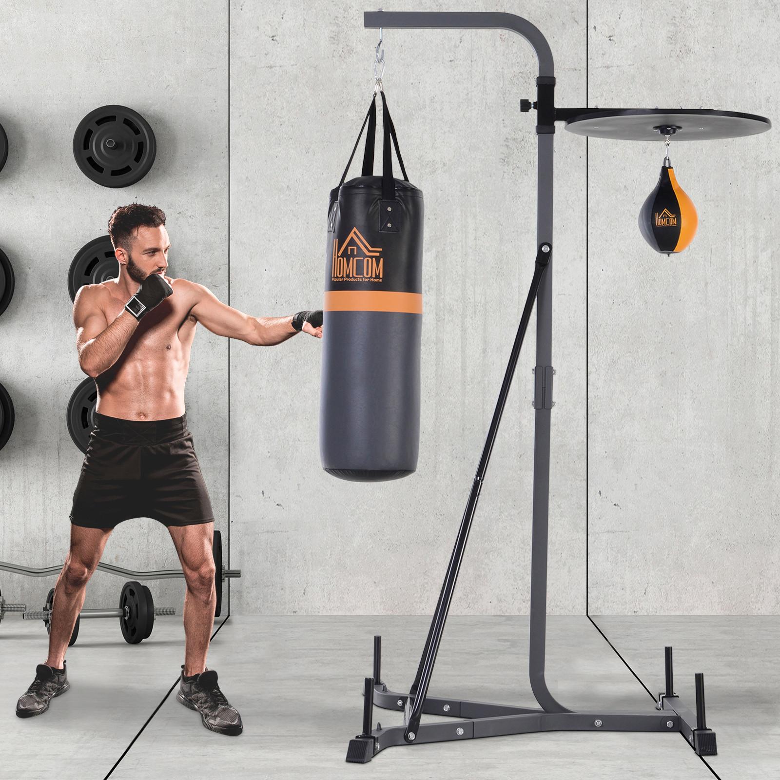 HOMCOM  Support pour sac de boxe avec sac de boxe 20kg 