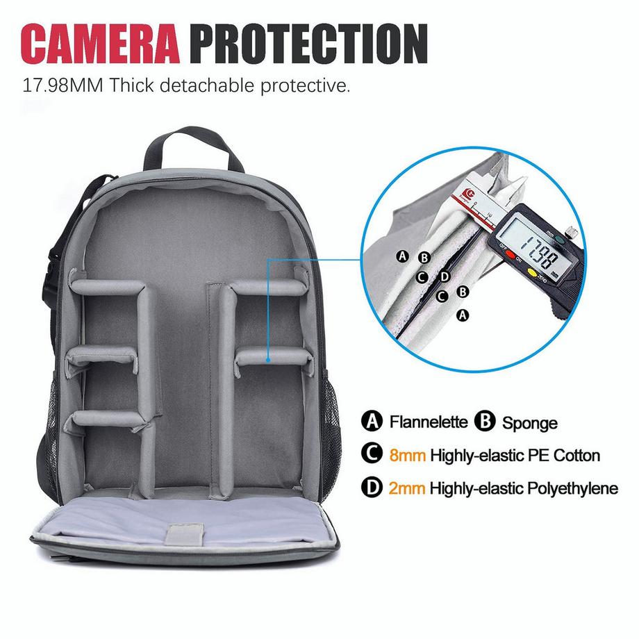 Only-bags.store Zaino impermeabile per fotocamere senza specchio  