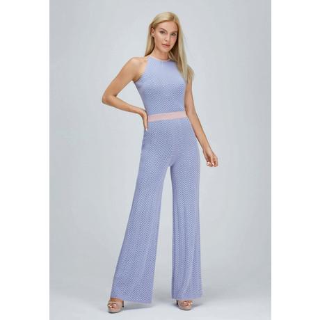 Bellemere New York  Zweifarbiger Jumpsuit aus Tencel-Wollmischung 