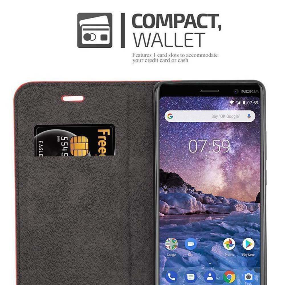 Cadorabo  Housse compatible avec Nokia 7 PLUS - Coque de protection avec fermeture magnétique, fonction de support et compartiment pour carte 