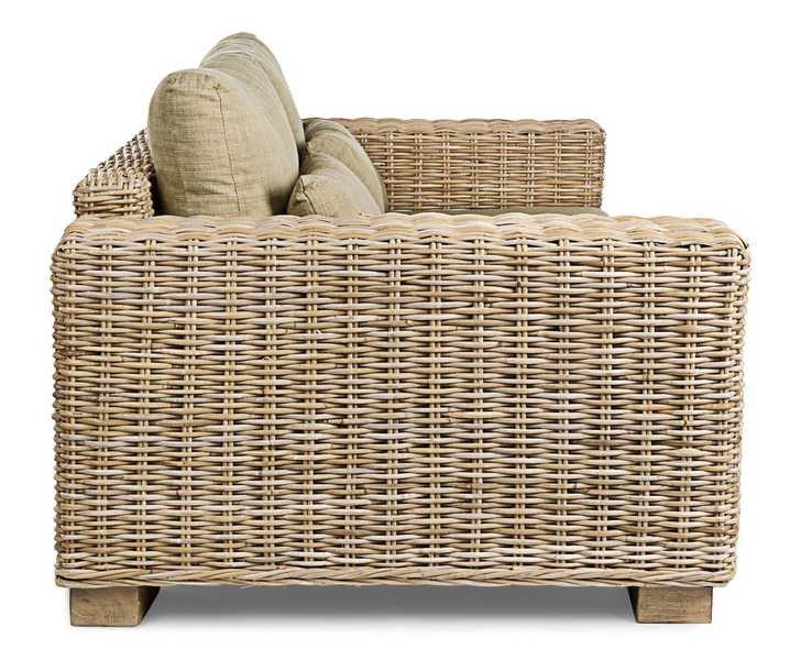 mutoni Gartensofa Rattan mit Kissen Leandro (2-3 Sitzer)  