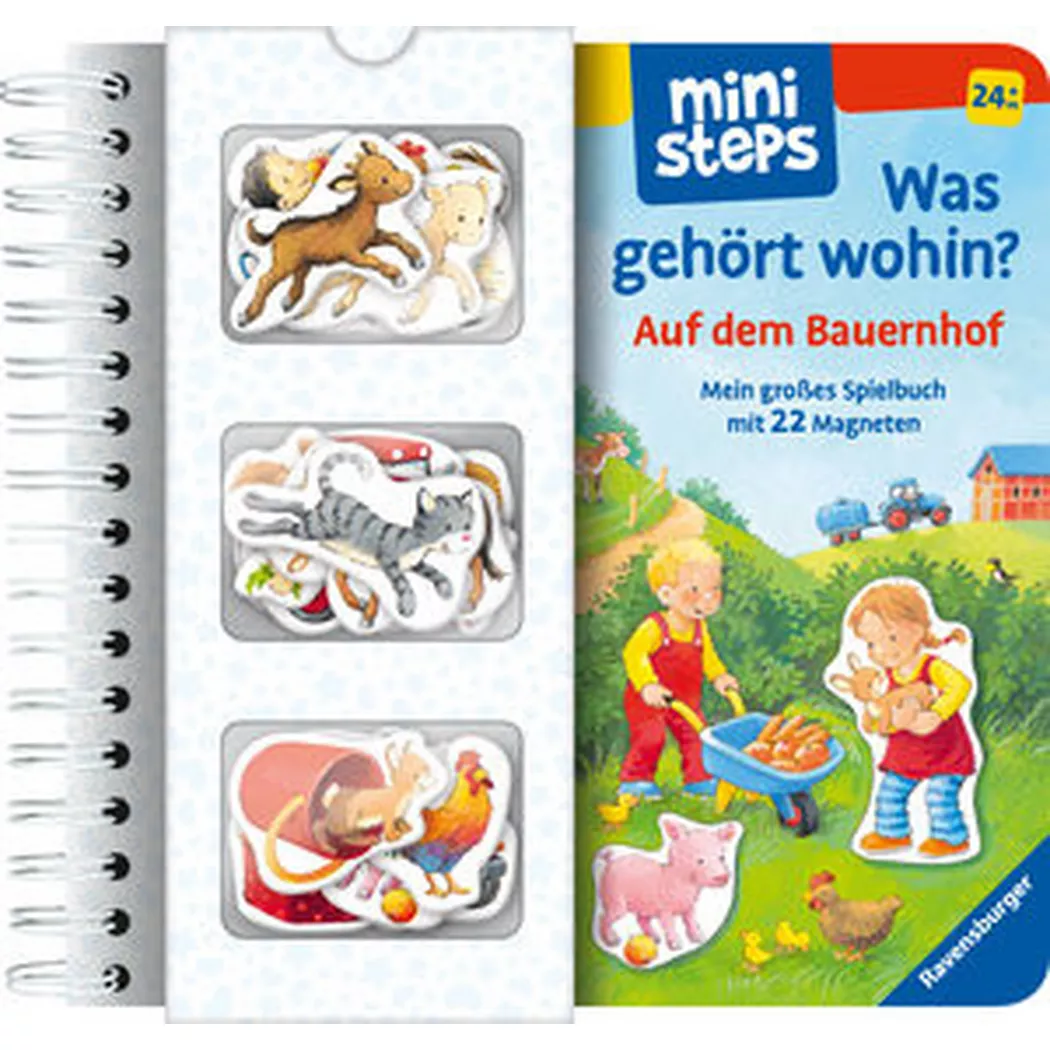 Ravensburger - ministeps: Was gehört wohin? Auf dem Bauernhof; Magnetbuch ab 2 Jahren, Kinderbuch, Senner, Katja; Katja (Illustrationen)